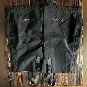 KENETREK • NWT black orange gaiters outdoor adventure hiking unisex size XLarge